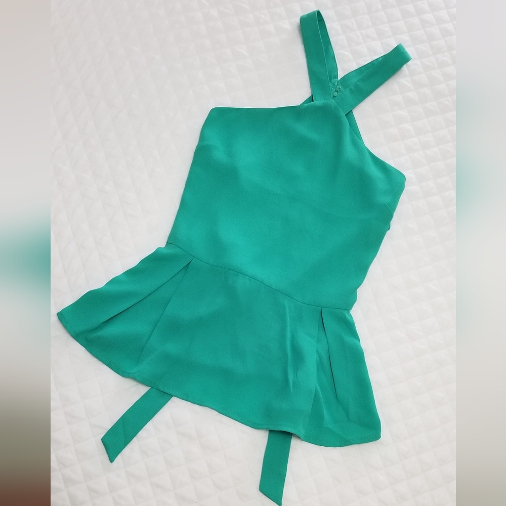 Naked Zebra Green Peplum Camisole